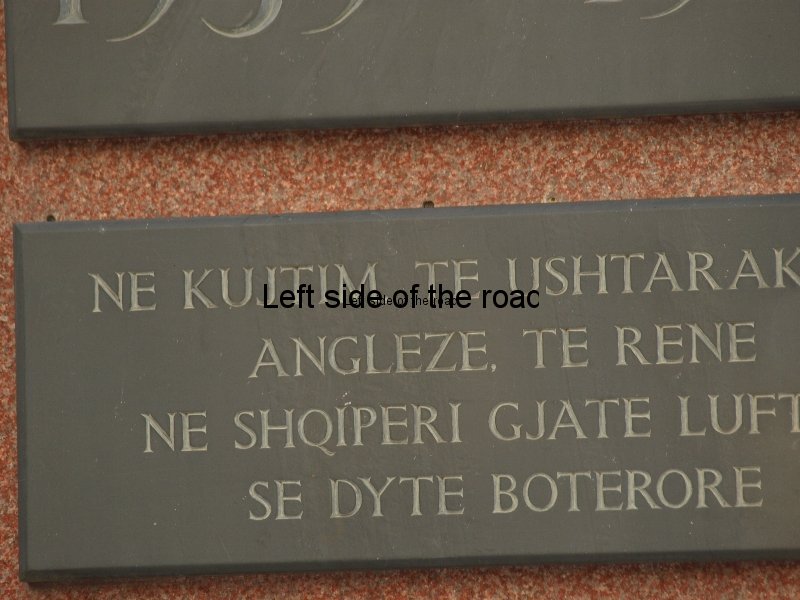 Close-up of Memorial Stone English Cemetery Tirana Albania
