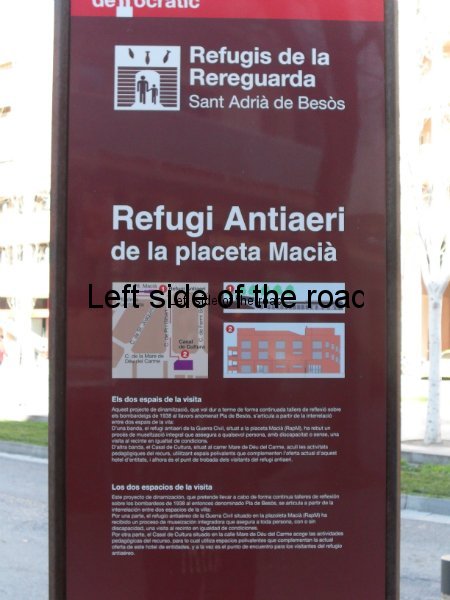 Information Board at the air raid shelter, Sant Adria de Besos, Barcelona