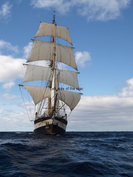 A tall ship under sail off the Bay of Biscay, March 2013