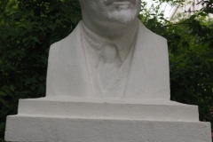 Bust of VI Lenin in small residential square