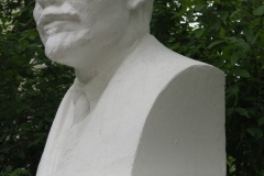 Bust of VI Lenin in small residential square