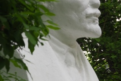 Bust of VI Lenin in small residential square