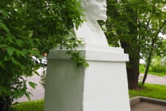 Bust of VI Lenin in small residential square
