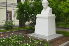 Bust of VI Lenin in small residential square