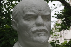 Bust of VI Lenin in small residential square