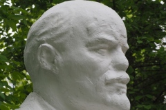 Bust of VI Lenin in small residential square