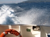 View from stern of fast ferry Kristi on way to Saranda