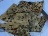 Gozleme with spinach and cheese filling