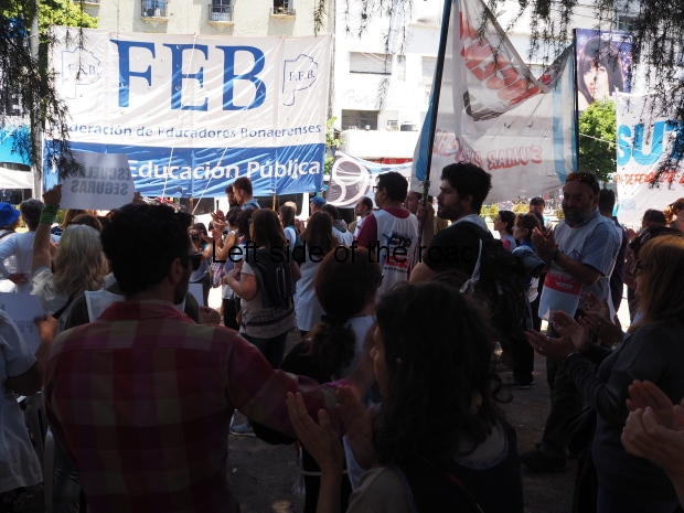 Teachers' union meeting and general demonstration in La Plata Monday 3rd December 2018