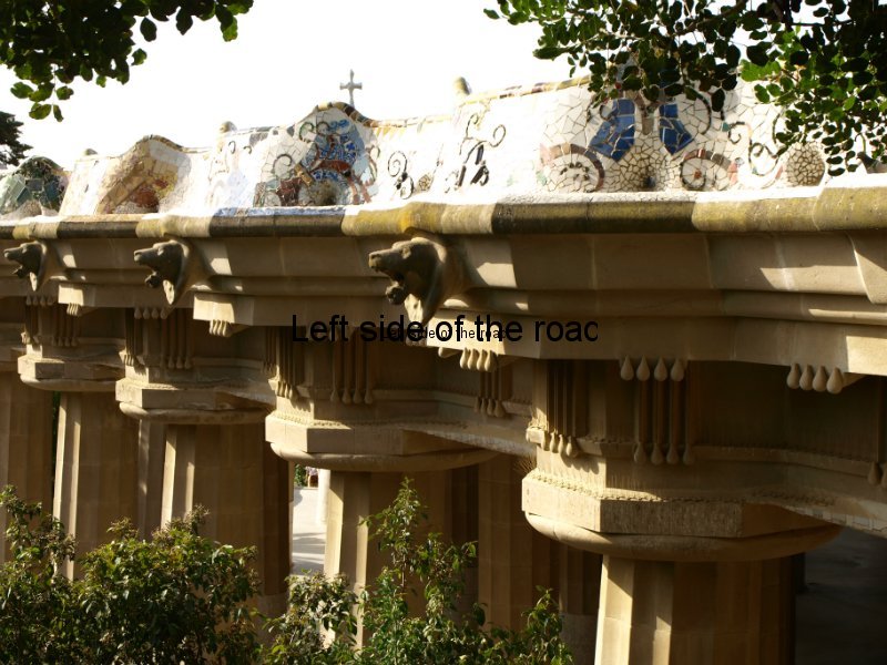 Doric columns supporting main terrace - Parc Guell, Barcelona