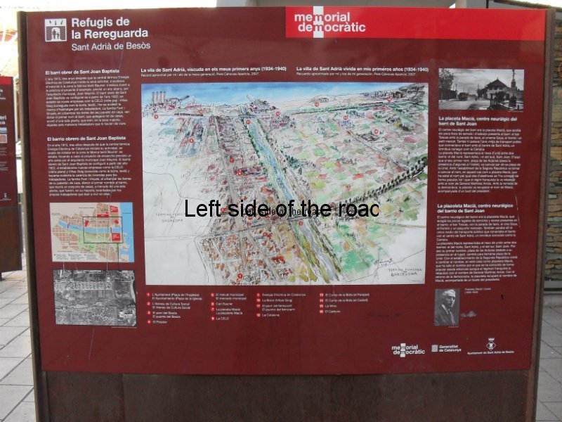 Information Board at the air raid shelter, Sant Adria de Besos, Barcelona