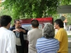 Visitors outside the air raid shelter, Sant Adria de Besos, Barcelona