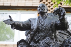 VI Lenin being carried shoulder high by workers