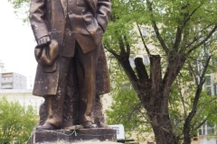 VI Lenin in the garden at workers' apartments