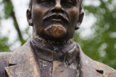 VI Lenin in the garden at workers' apartments