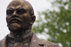 VI Lenin in the garden at workers' apartments